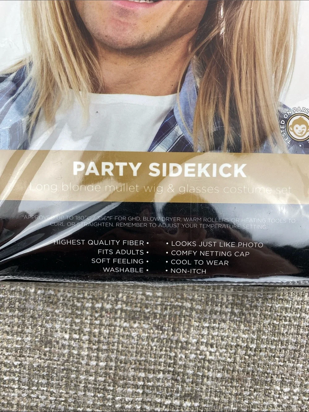 Party Sidekick Blonde Wig and Glasses - Blonde
